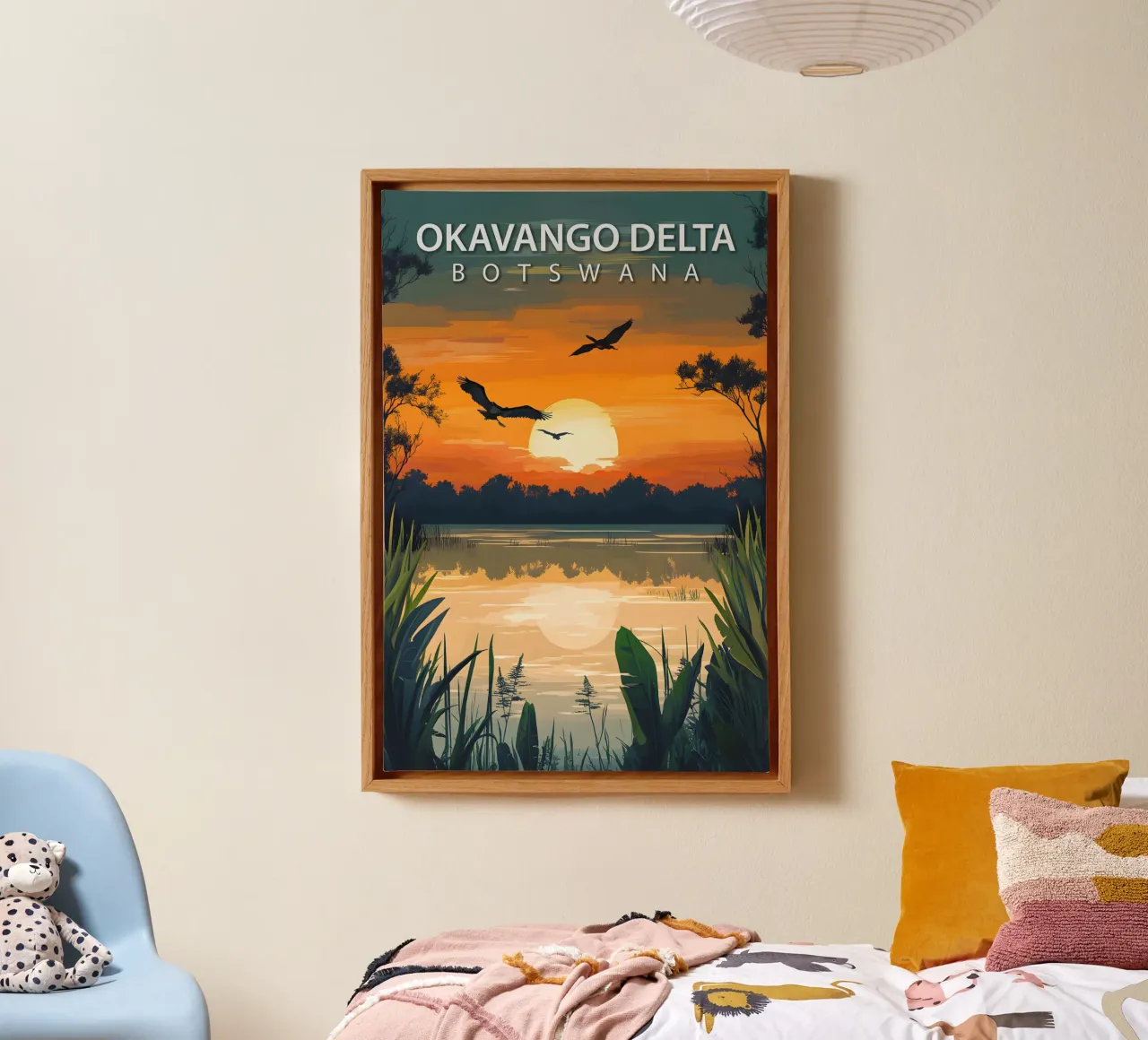 Delta dell'Okavango, Botswana tela con Cornice a cassetta da Wanderlust Vibes