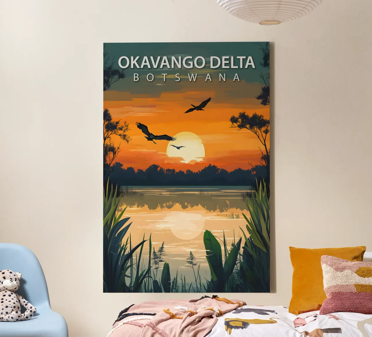 Delta dell'Okavango, Botswana tela con Cornice a cassetta da Wanderlust Vibes