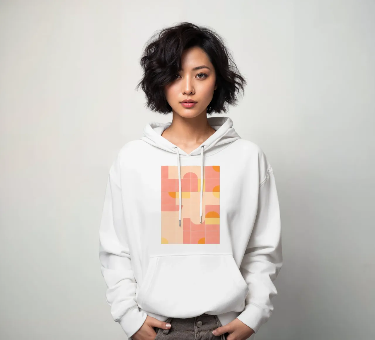 Retro Tiles 02 felpa con cappuccio da DesigndN