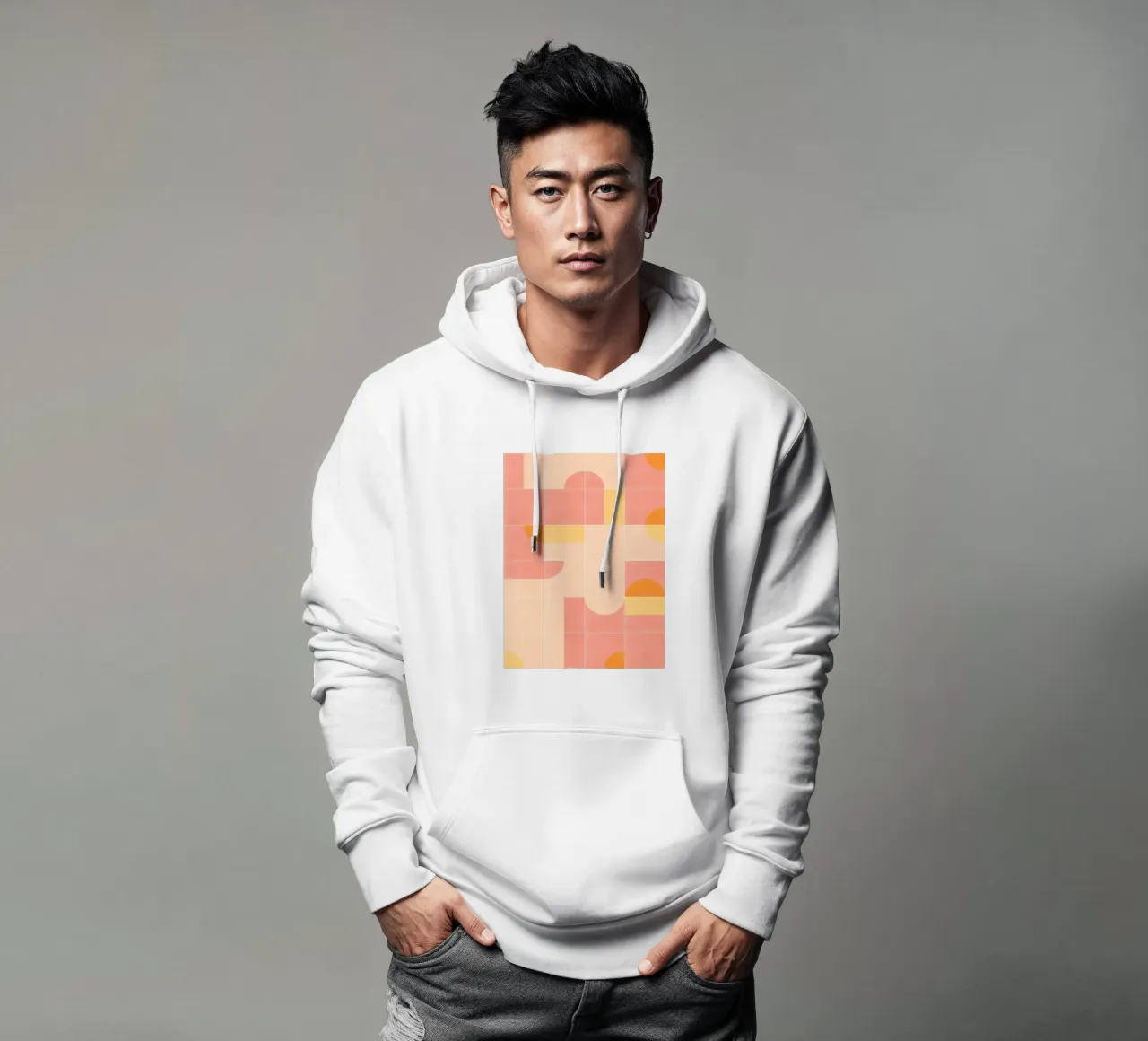 Retro Tiles 02 felpa con cappuccio da DesigndN