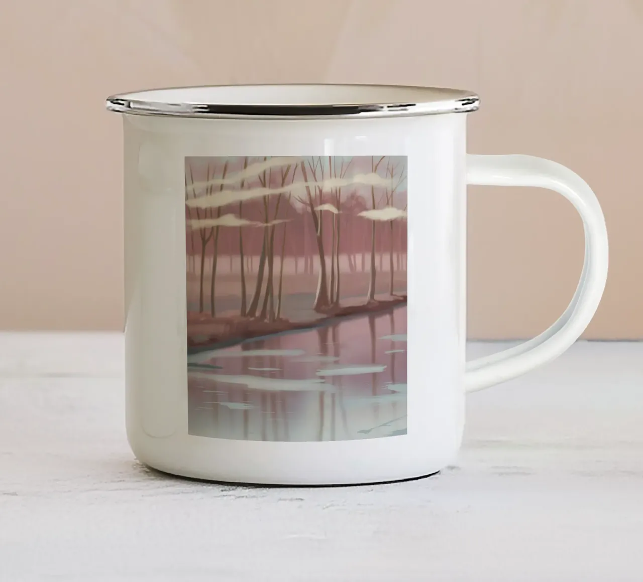 Foresta di nebbia tazza in smalto da Obisidian Brush