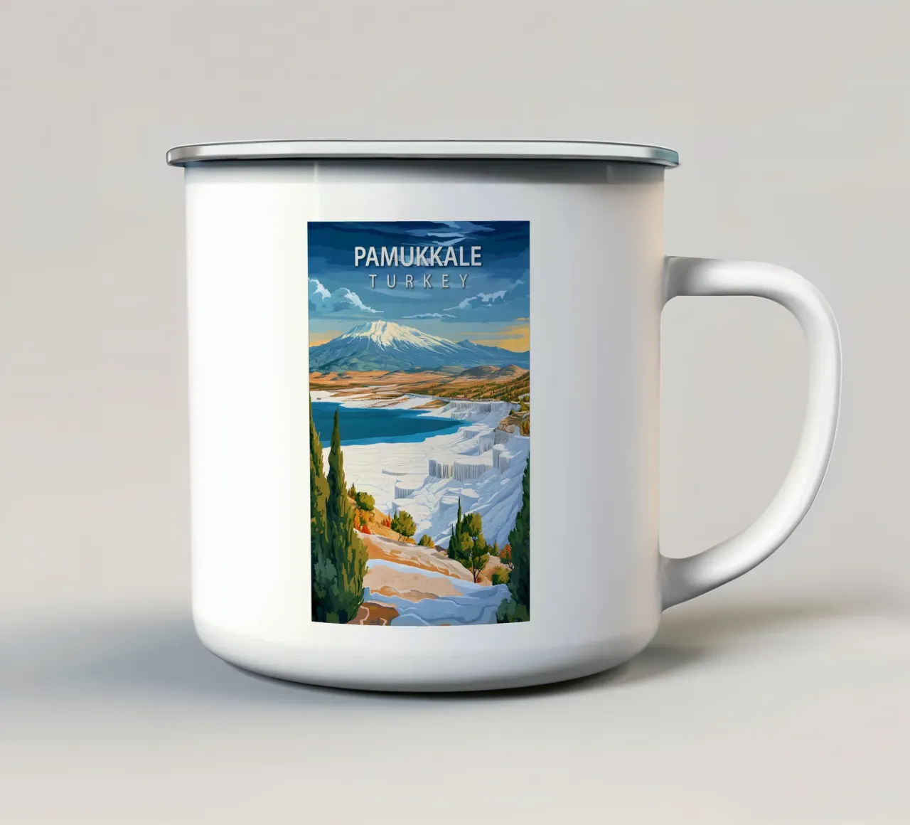 Pamukkale, Turchia tazza in smalto da Wanderlust Vibes