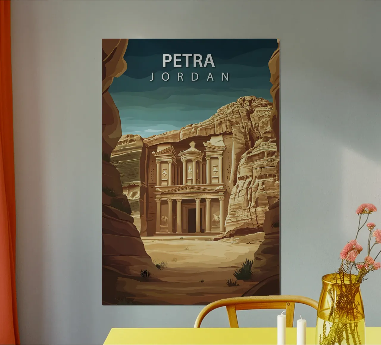 Petra, Giordania poster con telaio in plastica da Wanderlust Vibes