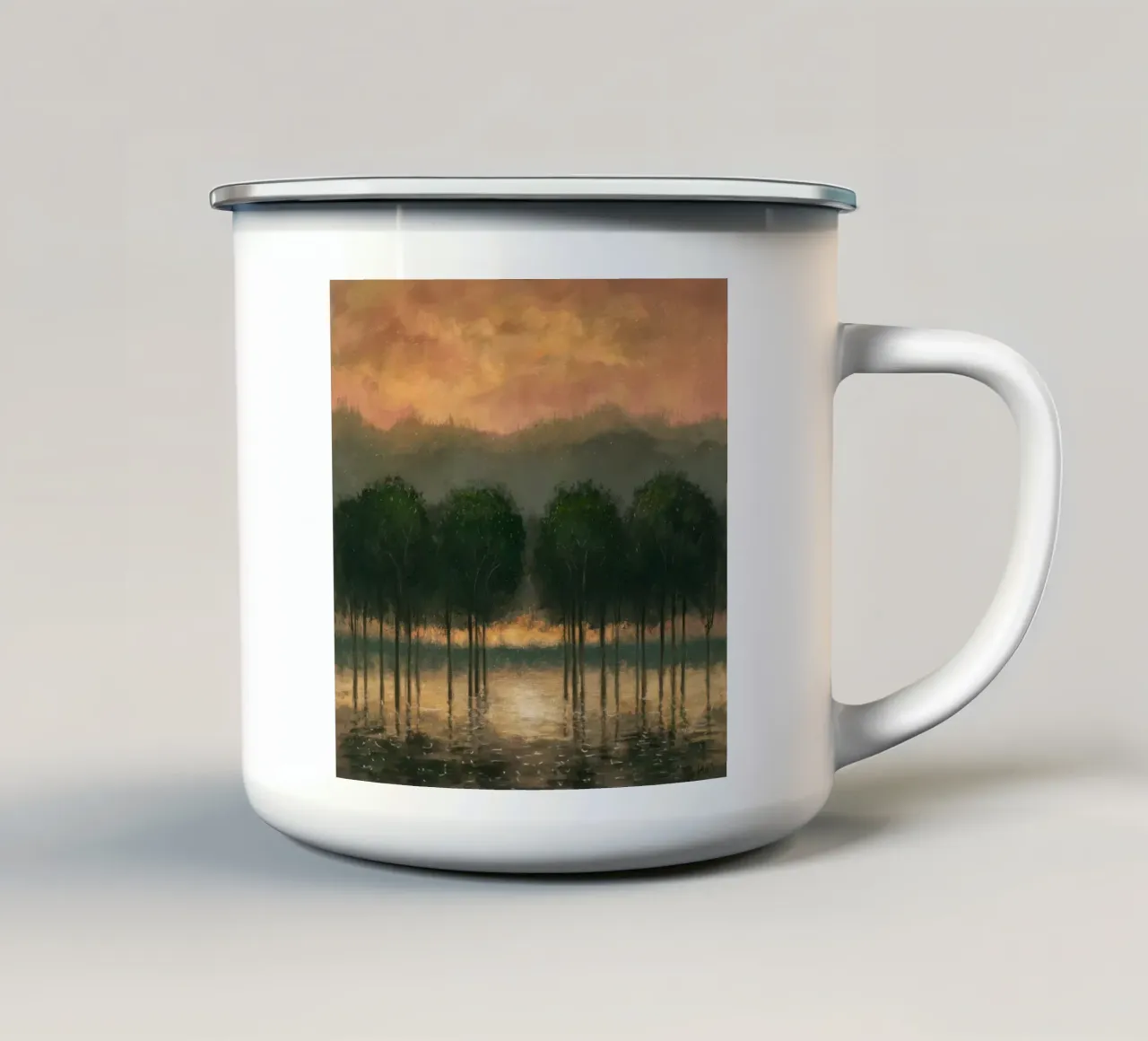 Linea Crepuscolo di Smeraldo tazza in smalto da Obisidian Brush