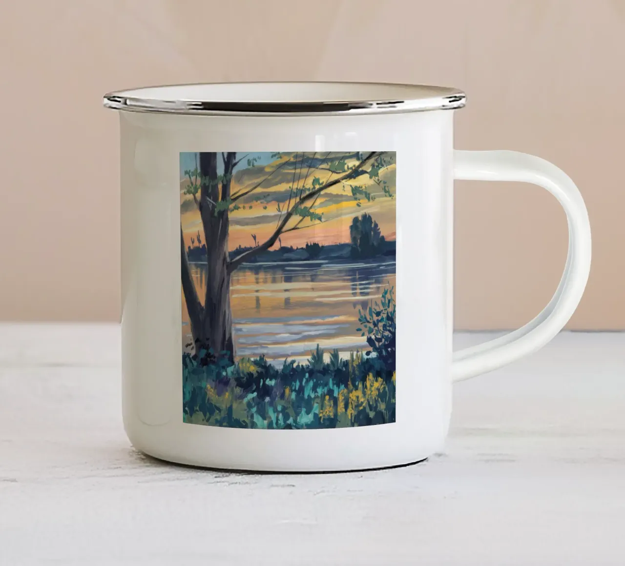Orologio Golden Shore tazza in smalto da Obisidian Brush