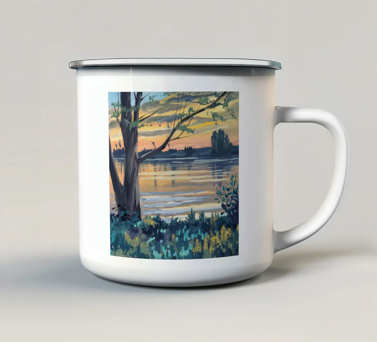 Orologio Golden Shore tazza in smalto da Obisidian Brush