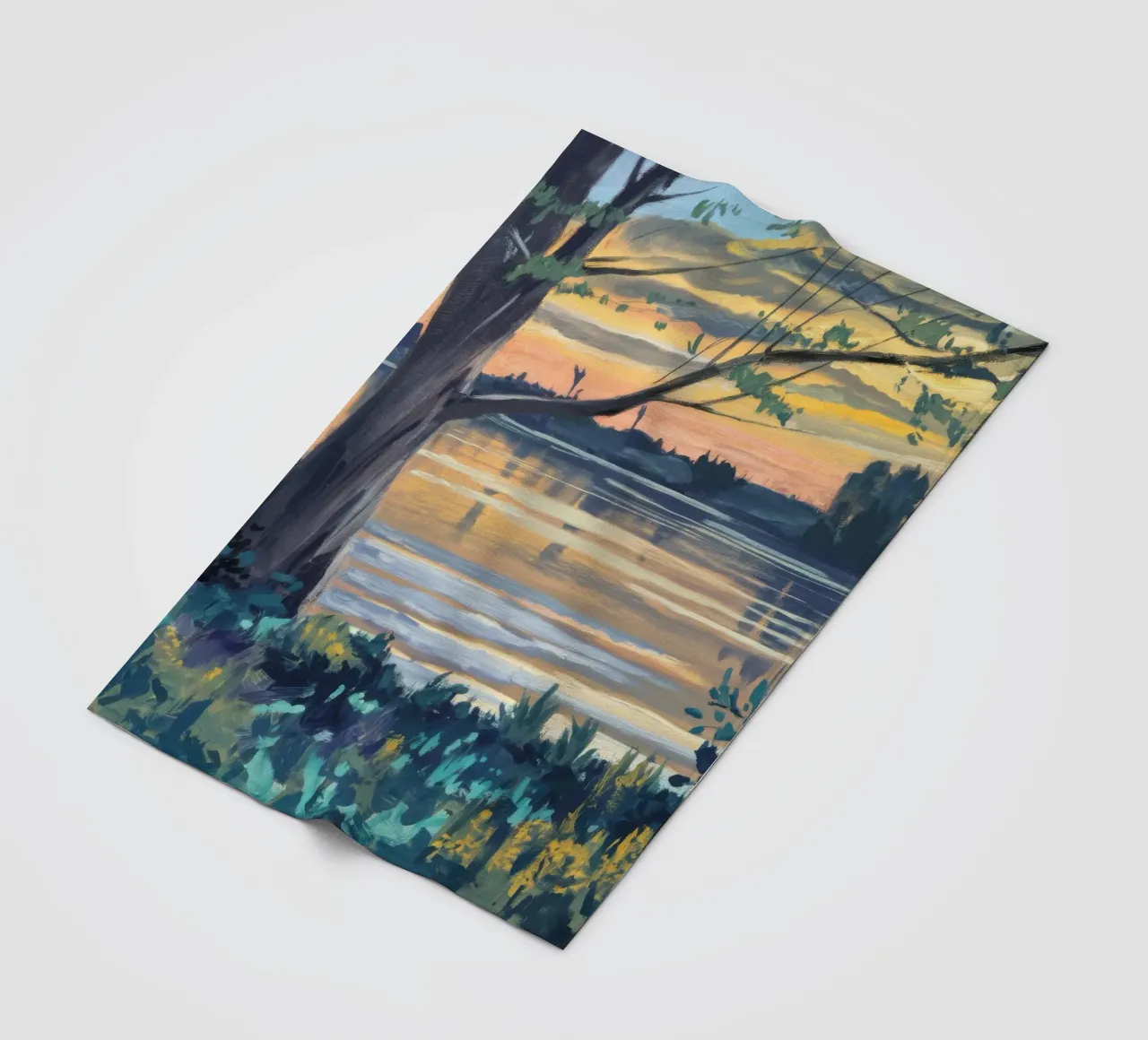 Golden Shore Watch fleece blanket by Obisidian Brush