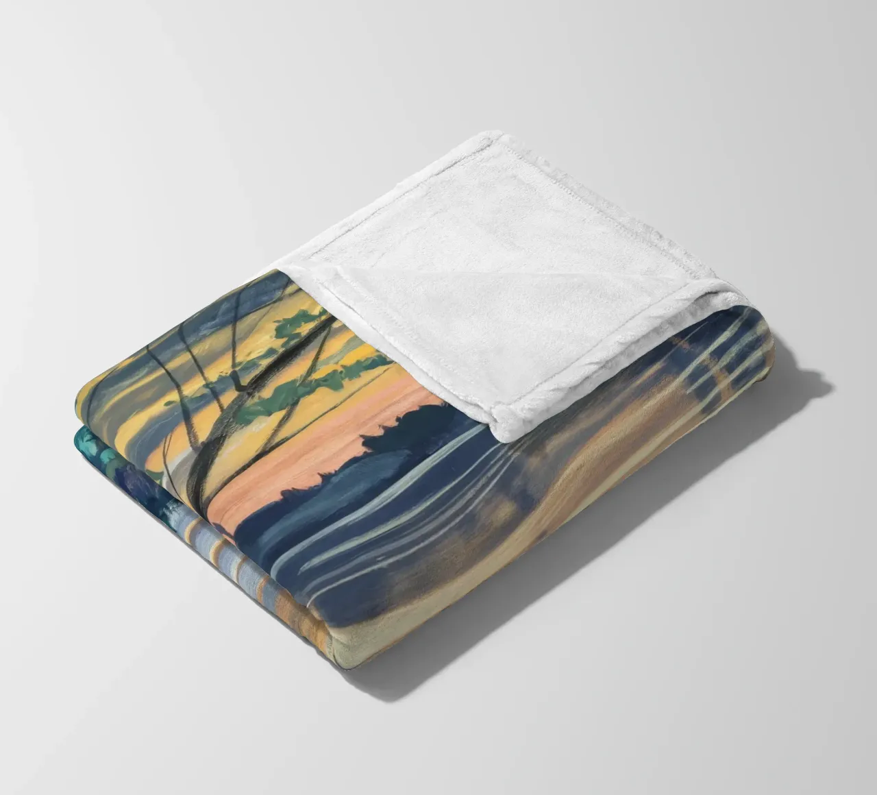 Golden Shore Watch fleece blanket by Obisidian Brush