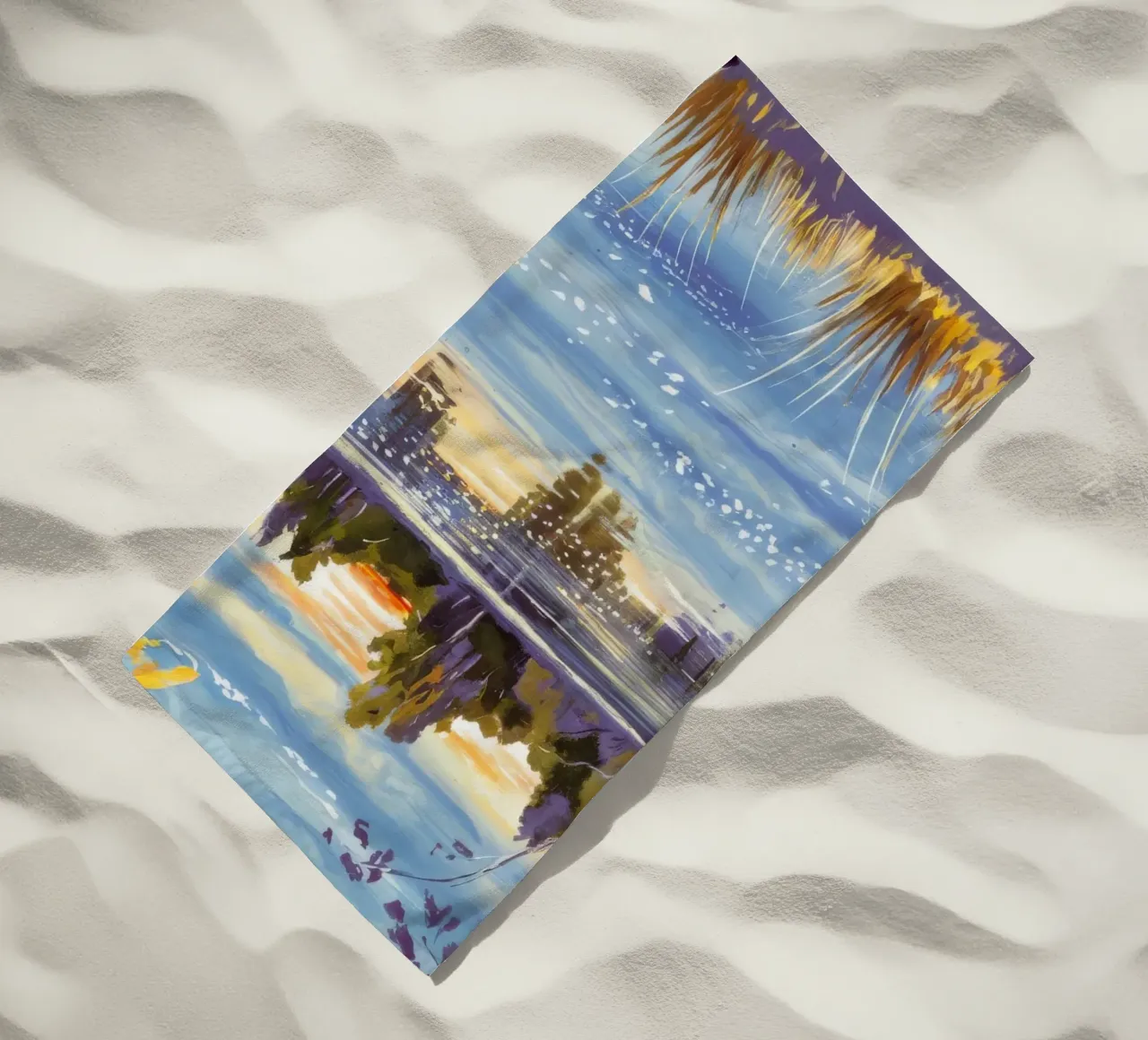 Lakeside Lavender Glow beach towel by Obisidian Brush