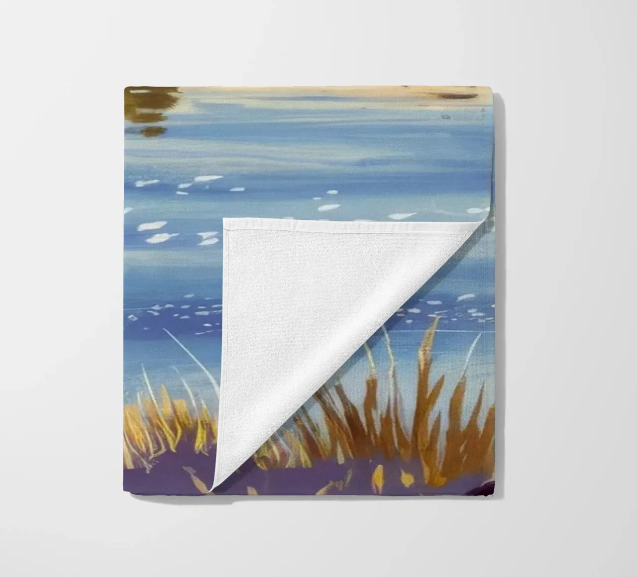 Lakeside Lavender Glow beach towel by Obisidian Brush