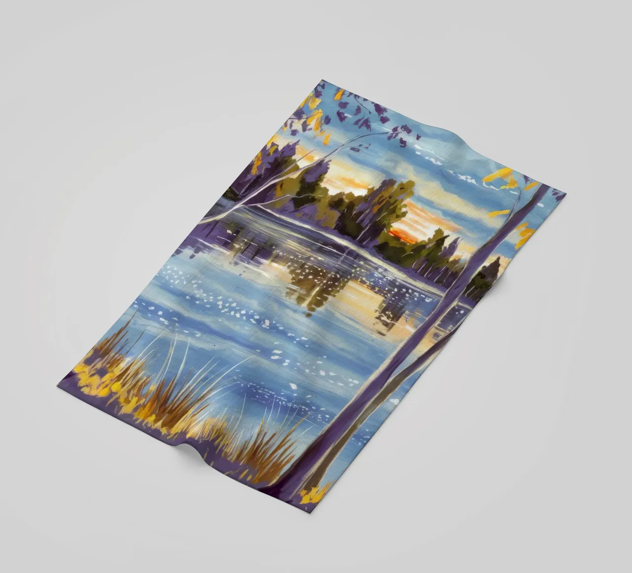 Lakeside Lavender Glow beach towel by Obisidian Brush