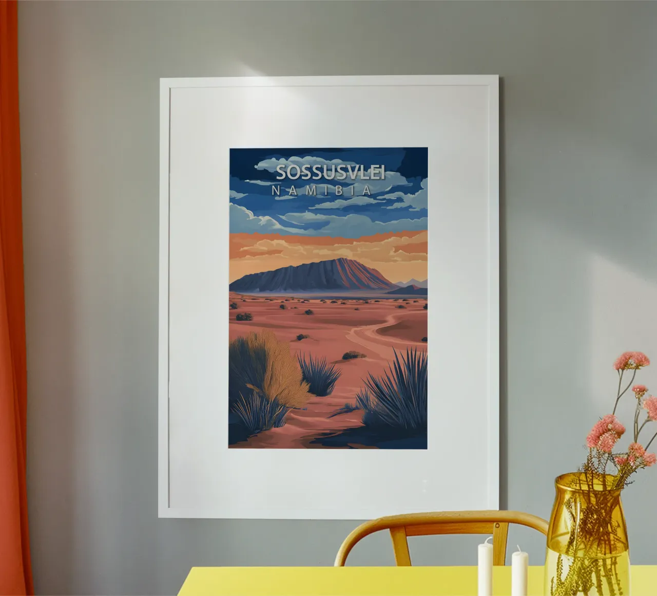 Sossusvlei, Namibia poster con telaio in legno da Wanderlust Vibes