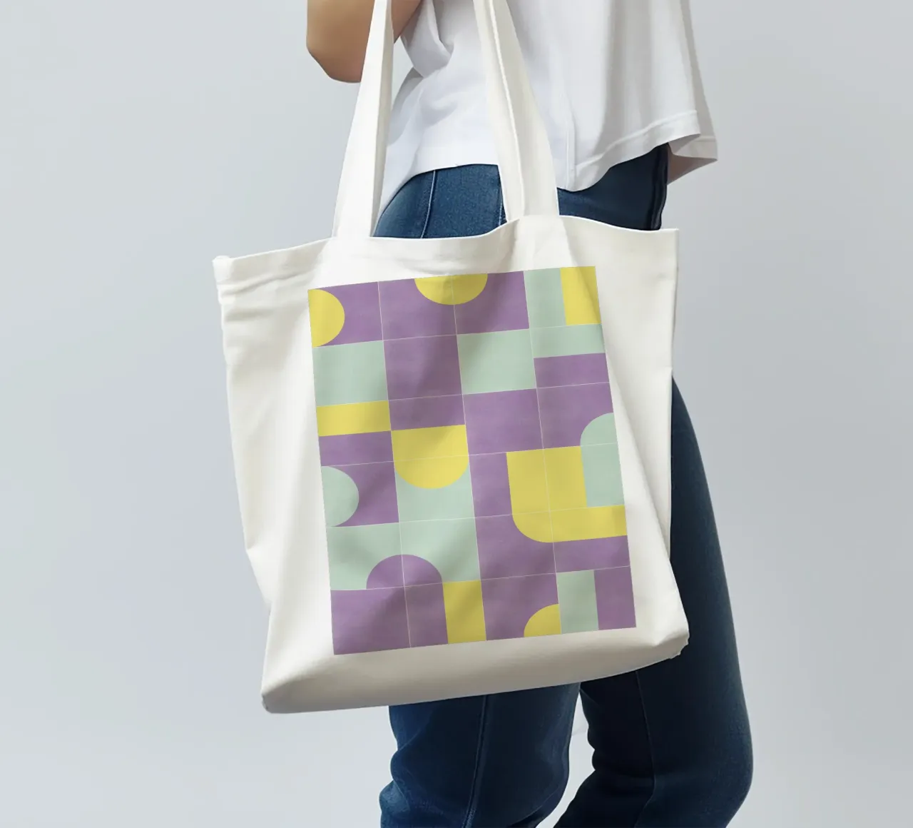 Retro Tiles 07 borsa in juta da designdn