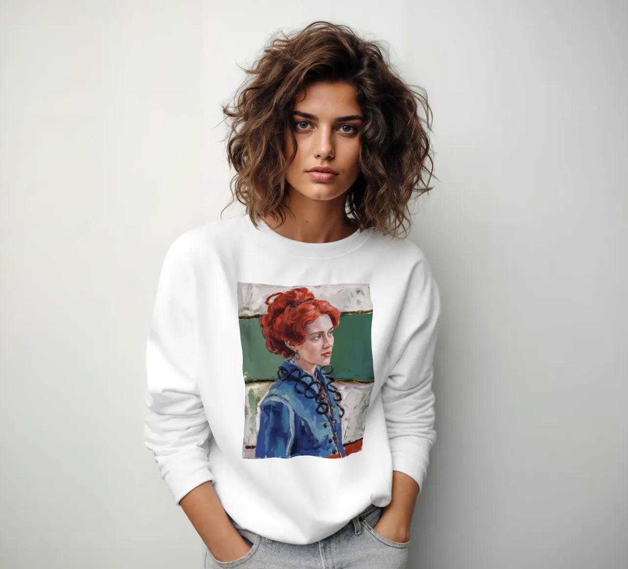 Red Muse Glance sweatshirt by Obisidian Brush