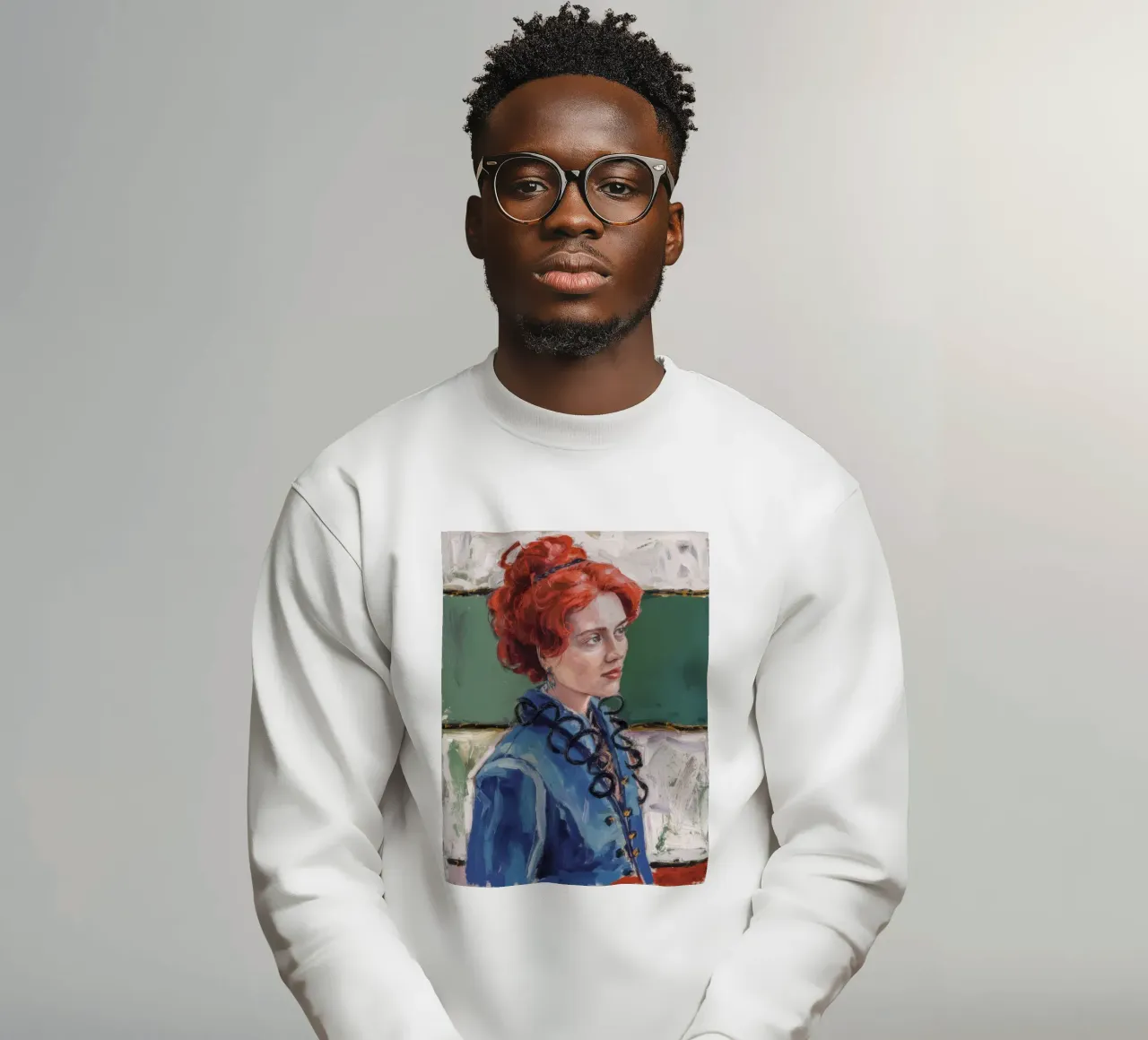 Red Muse Glance sweatshirt by Obisidian Brush