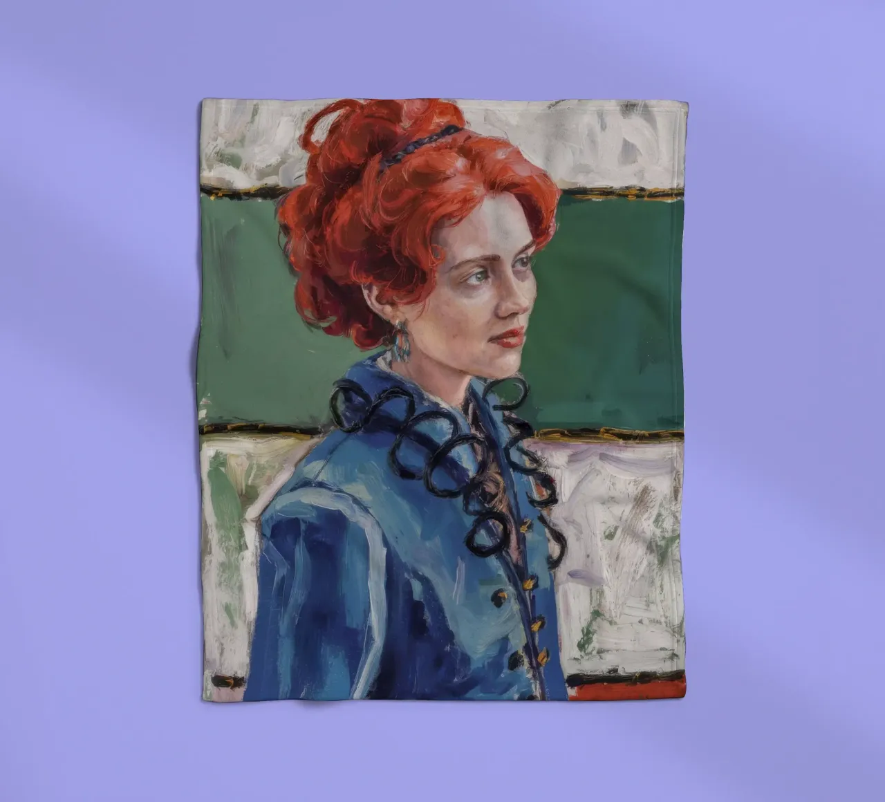 Red Muse Glance fleece blanket by Obisidian Brush