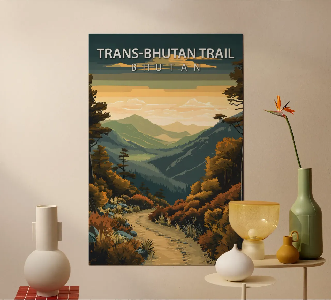 Sentiero Trans-Bhutan, Bhutan poster da Wanderlust Vibes