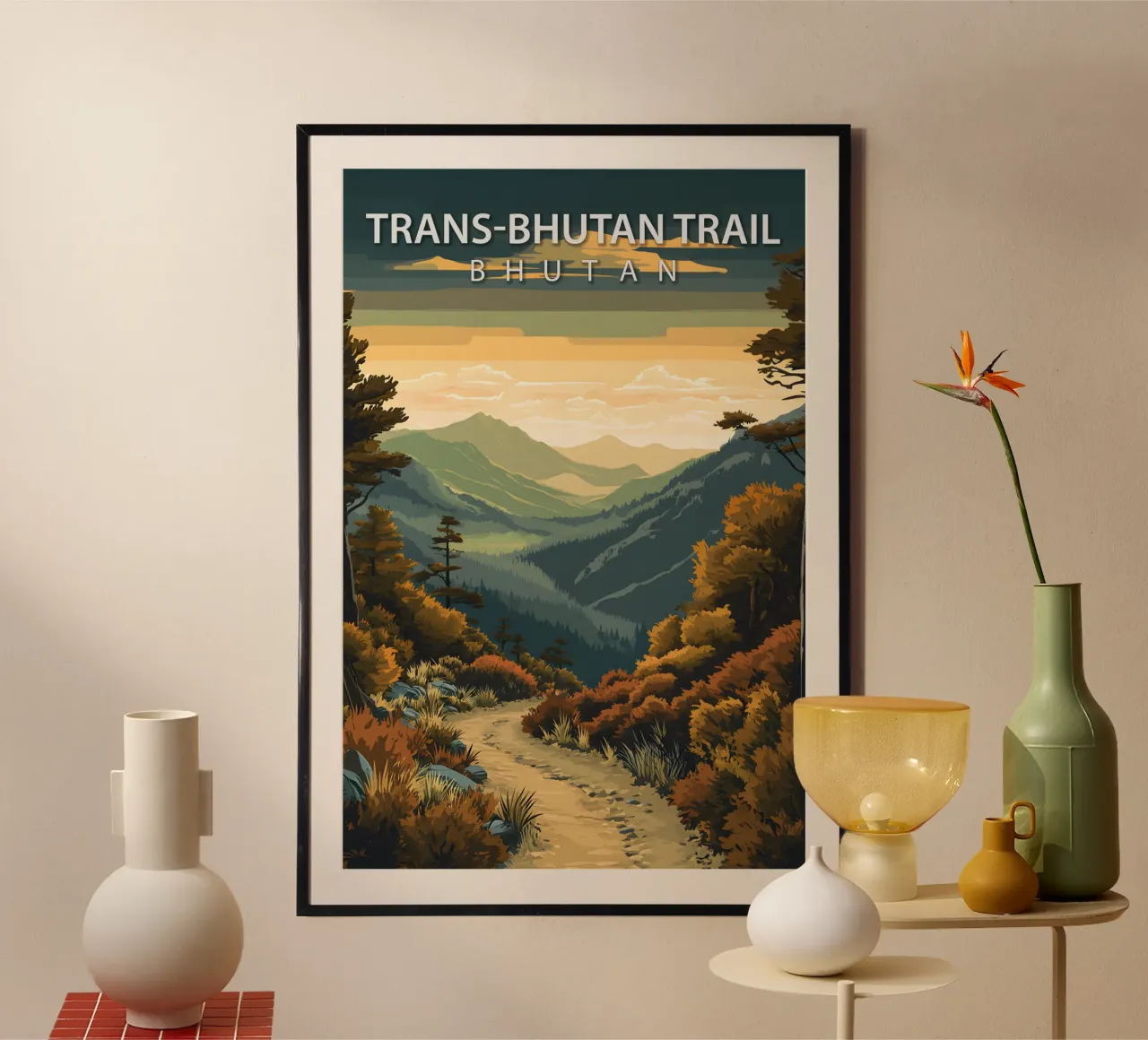 Sentiero Trans-Bhutan, Bhutan poster da Wanderlust Vibes