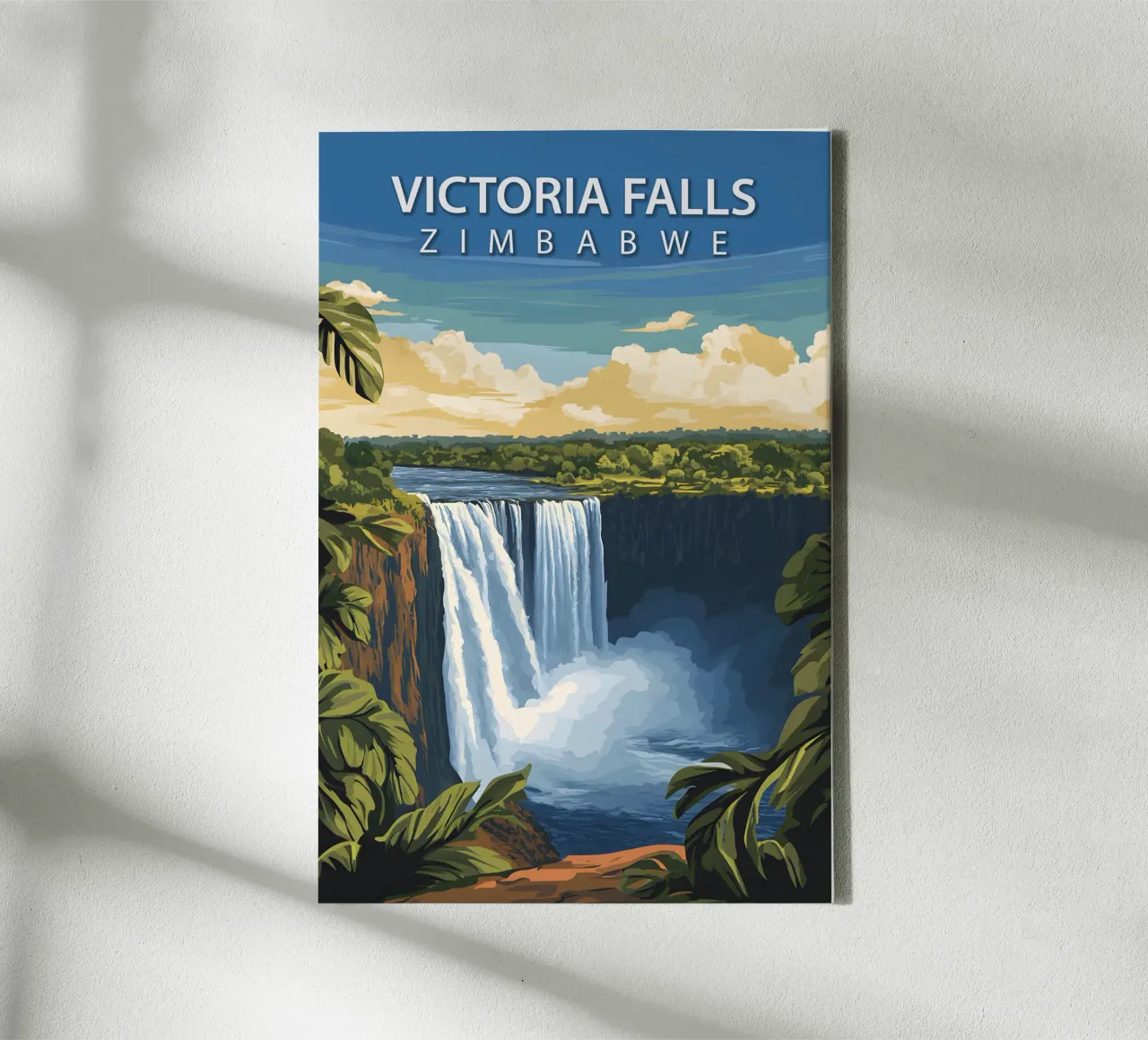 Cascate Vittoria, Zimbabwe tela con Cornice a cassetta da Wanderlust Vibes