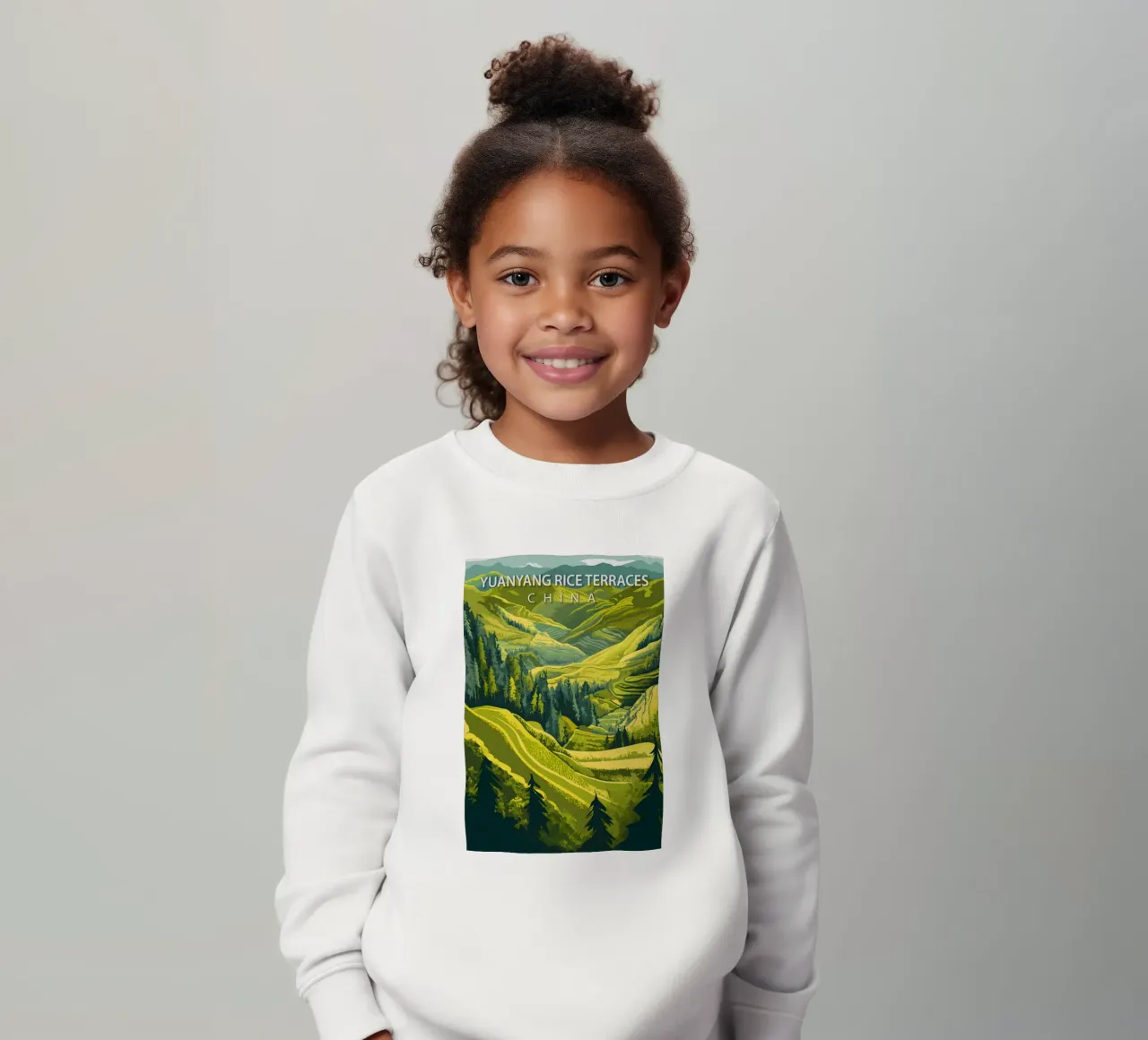 Yuanyang Rice Terraces, China kids sweatshirt by Wanderlust Vibes