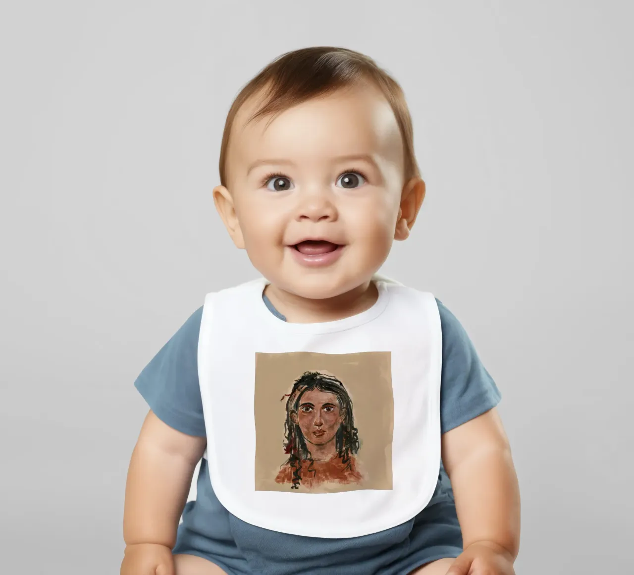 Innocence dans les tons de terre bavoir de Obisidian Brush