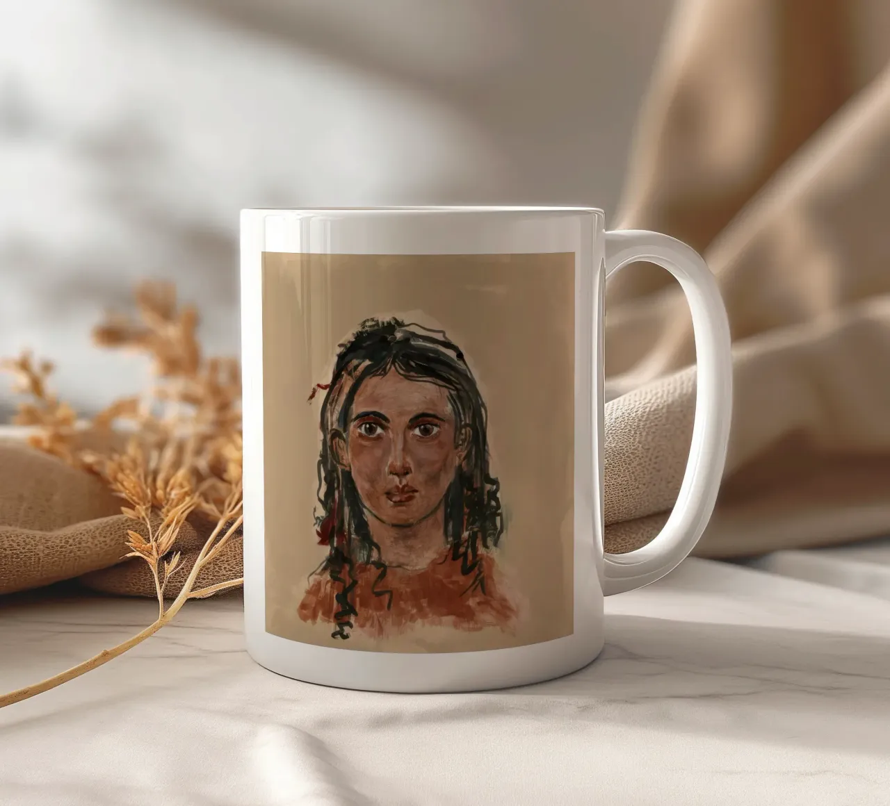 Innocenza dai toni della terra tazza in ceramica da Obisidian Brush
