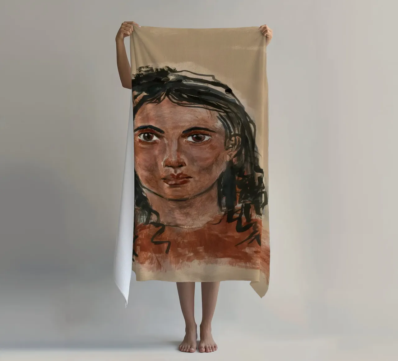 Earth-Toned Innocence beach towel by Obisidian Brush