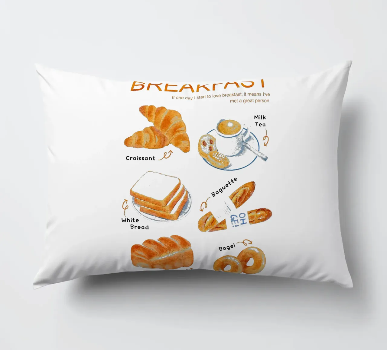 Breakfast / Morning Brunch decorative cushion by Attaboy Dsgn