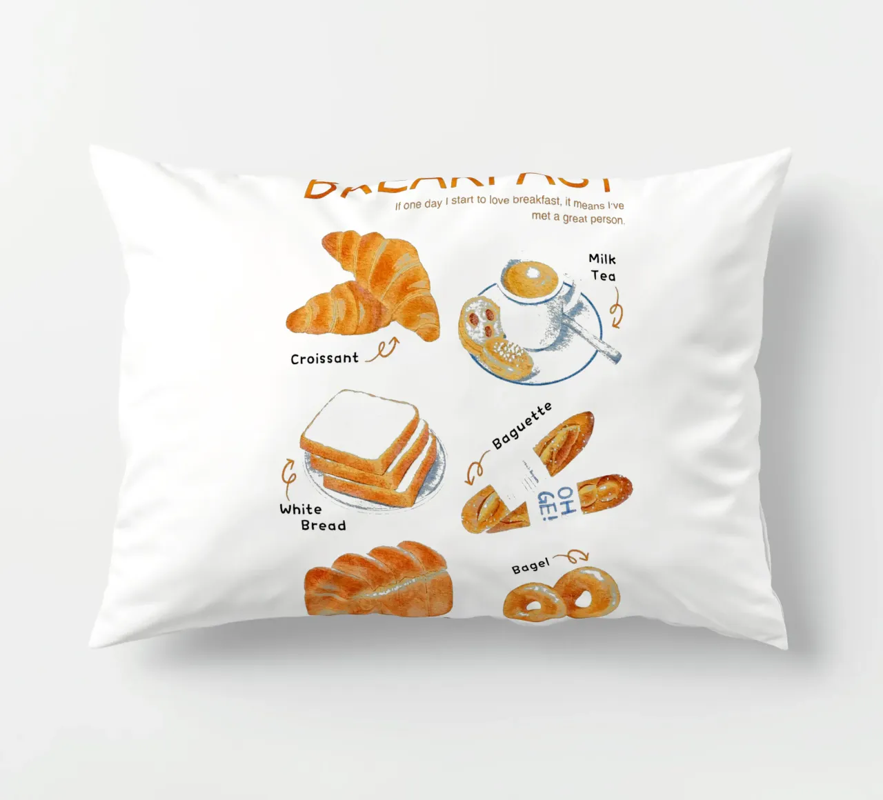 Breakfast / Morning Brunch decorative cushion by Attaboy Dsgn