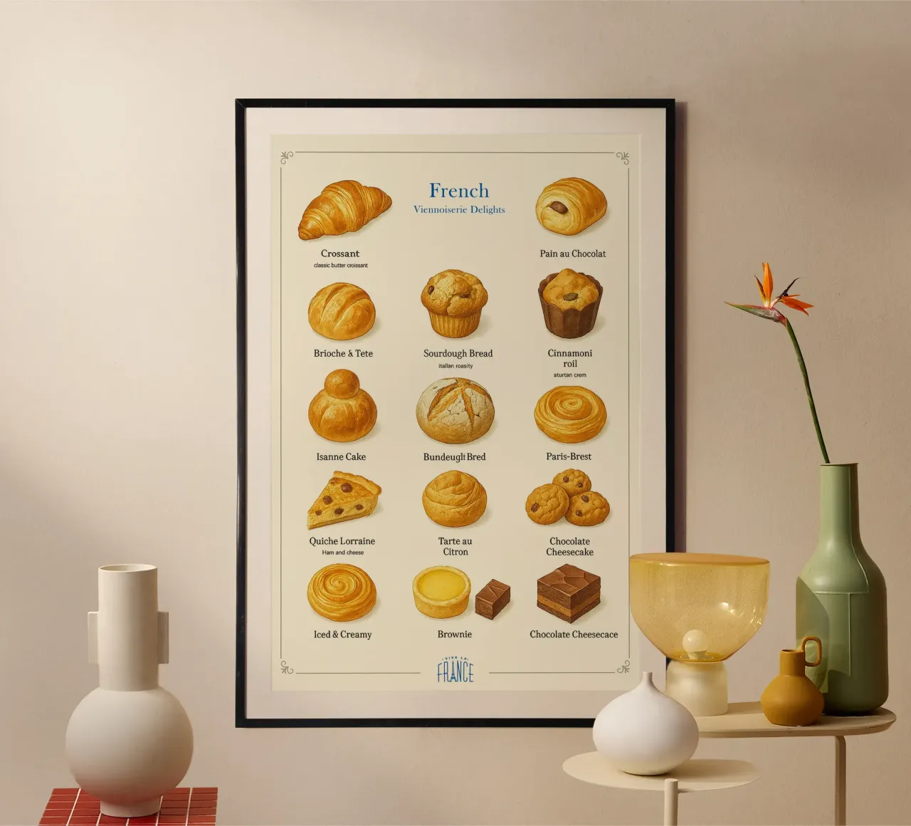 Pasticceria viennese poster con telaio in alluminio da Attaboy Dsgn