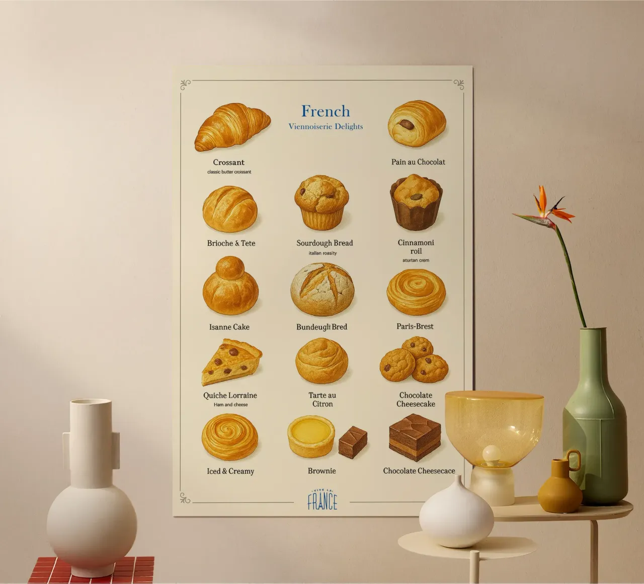 Pasticceria viennese poster con telaio in alluminio da Attaboy Dsgn