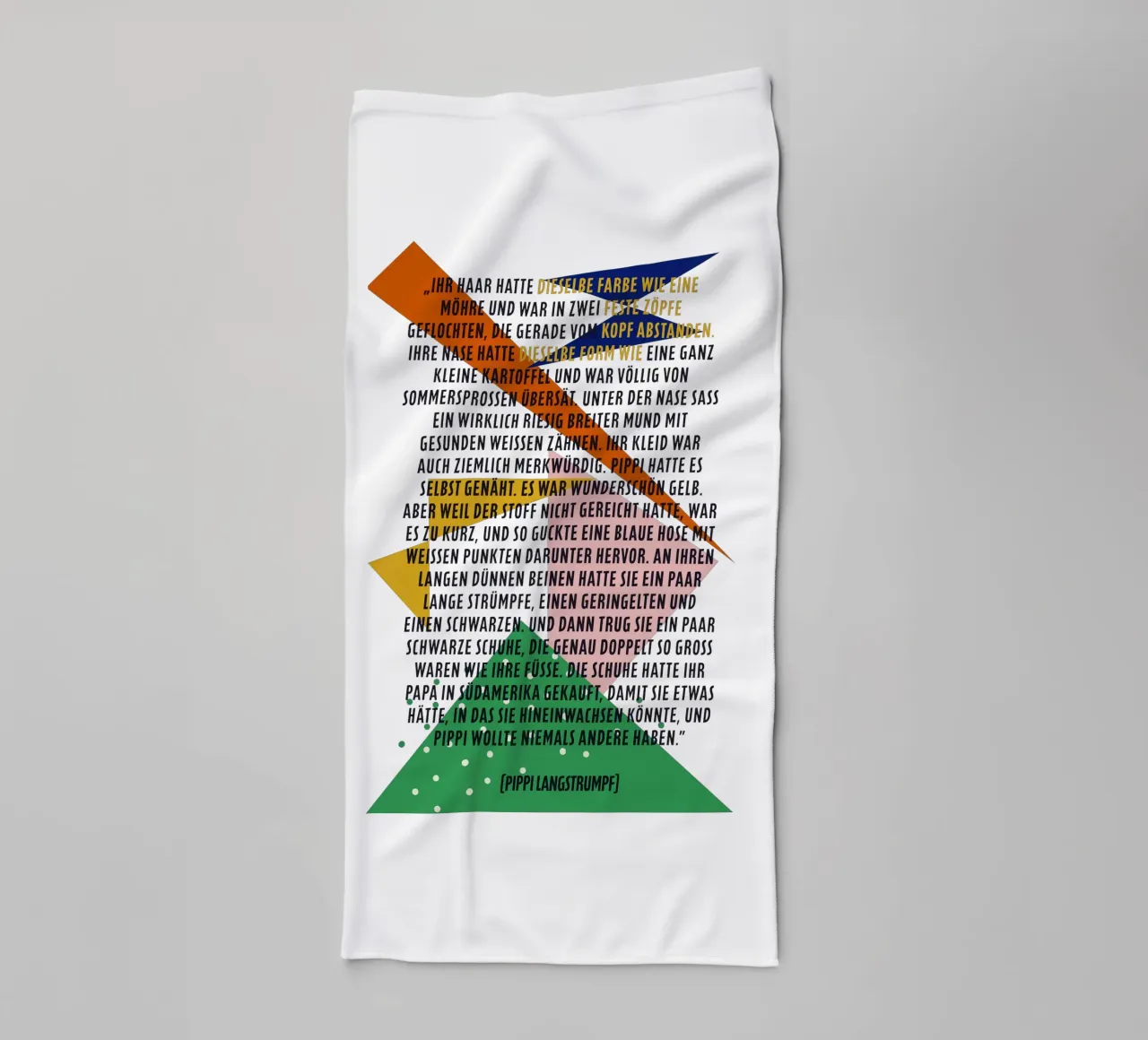 Pipi Langstrumpf | Beschreibung | frei und wild asciugamano da bagno da FRICKE DESIGN