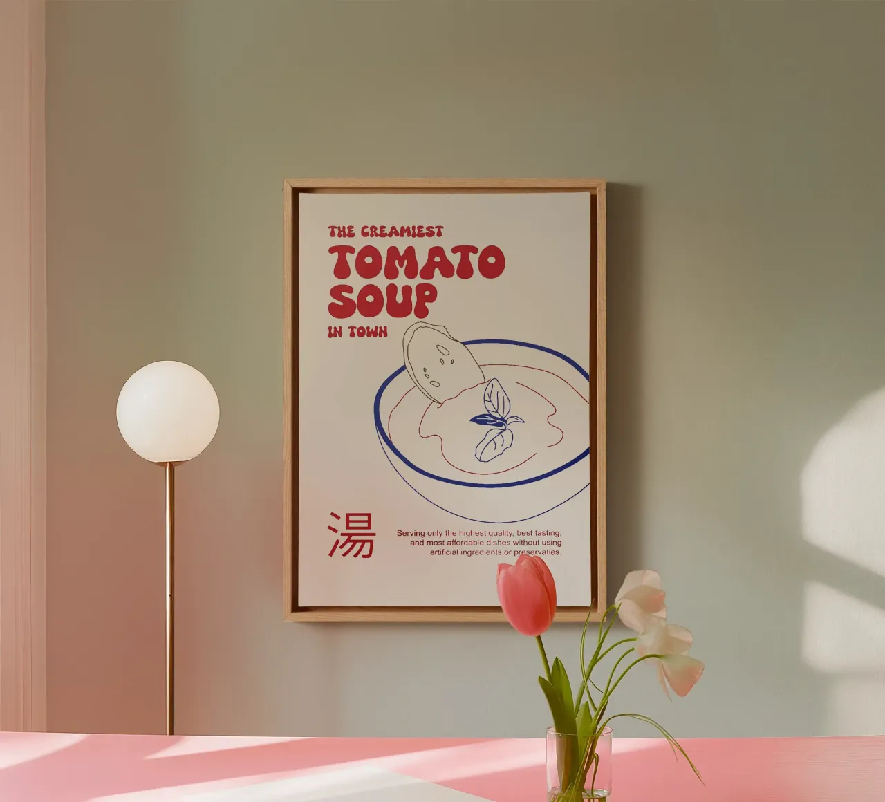 Tomatensoep canvas met Baklijst van Attaboy Dsgn