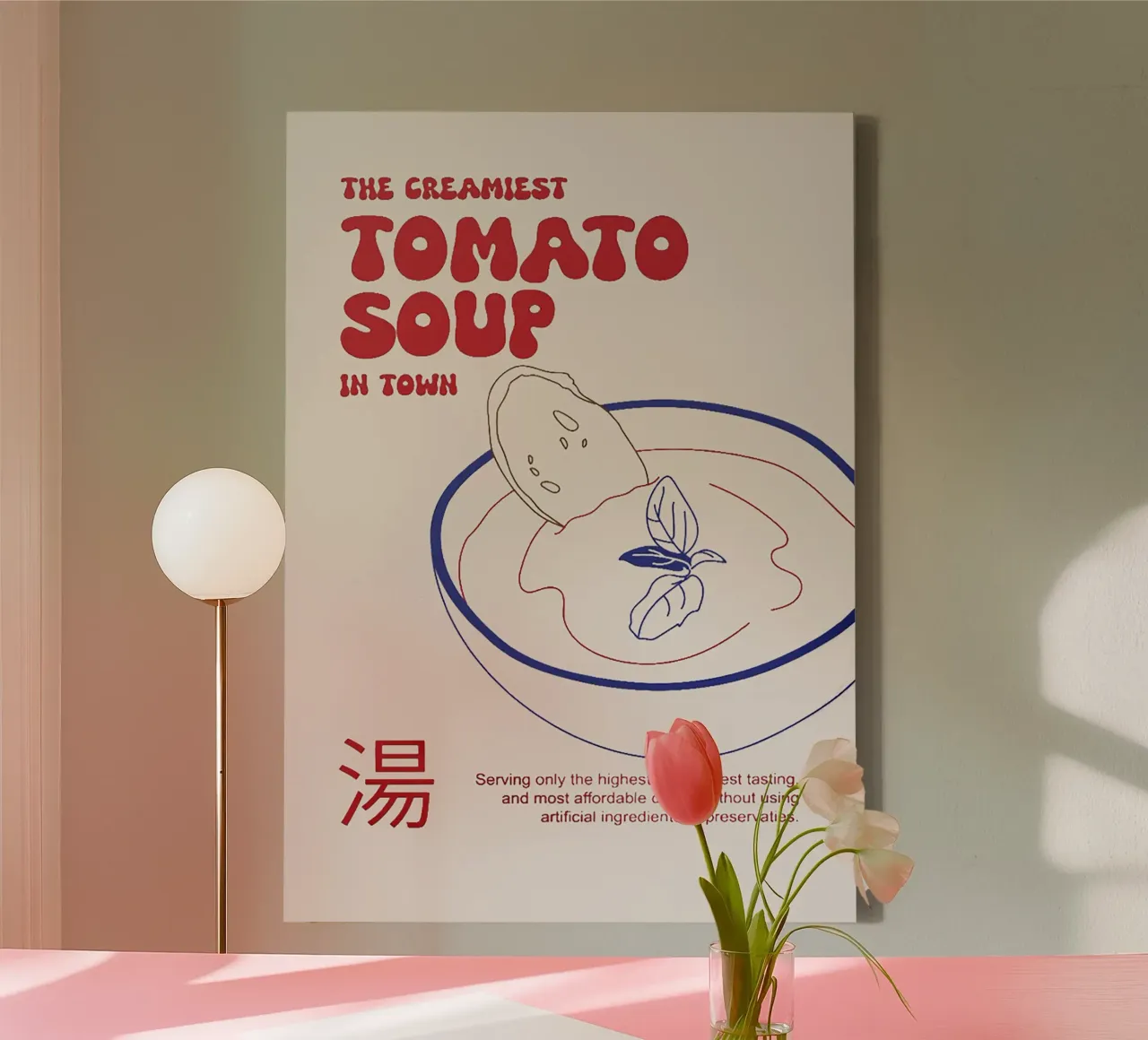 Tomatensoep canvas met Baklijst van Attaboy Dsgn