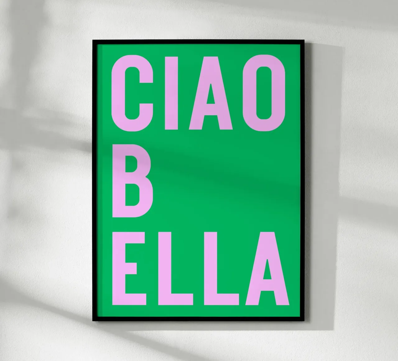 Ciao bella poster con telaio in legno da Ohkimiko