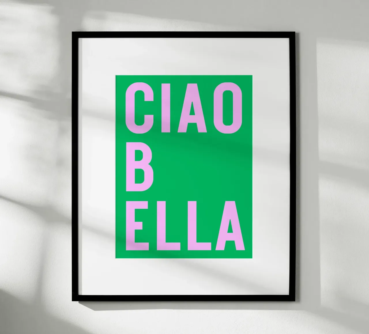 Ciao bella poster con telaio in legno da Ohkimiko