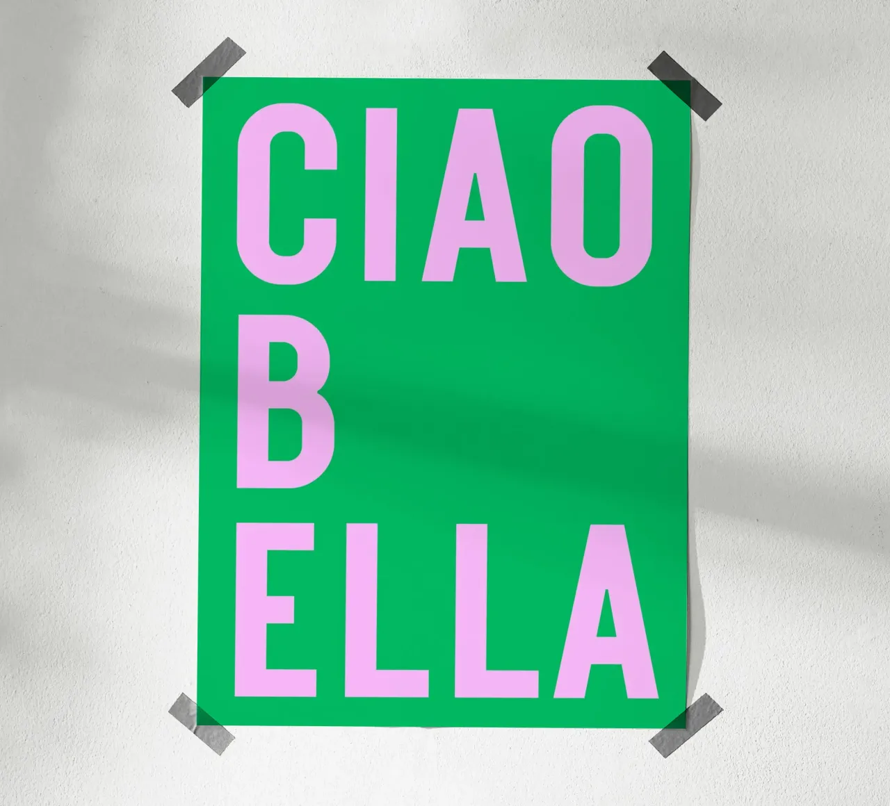 Ciao bella poster con telaio in legno da Ohkimiko