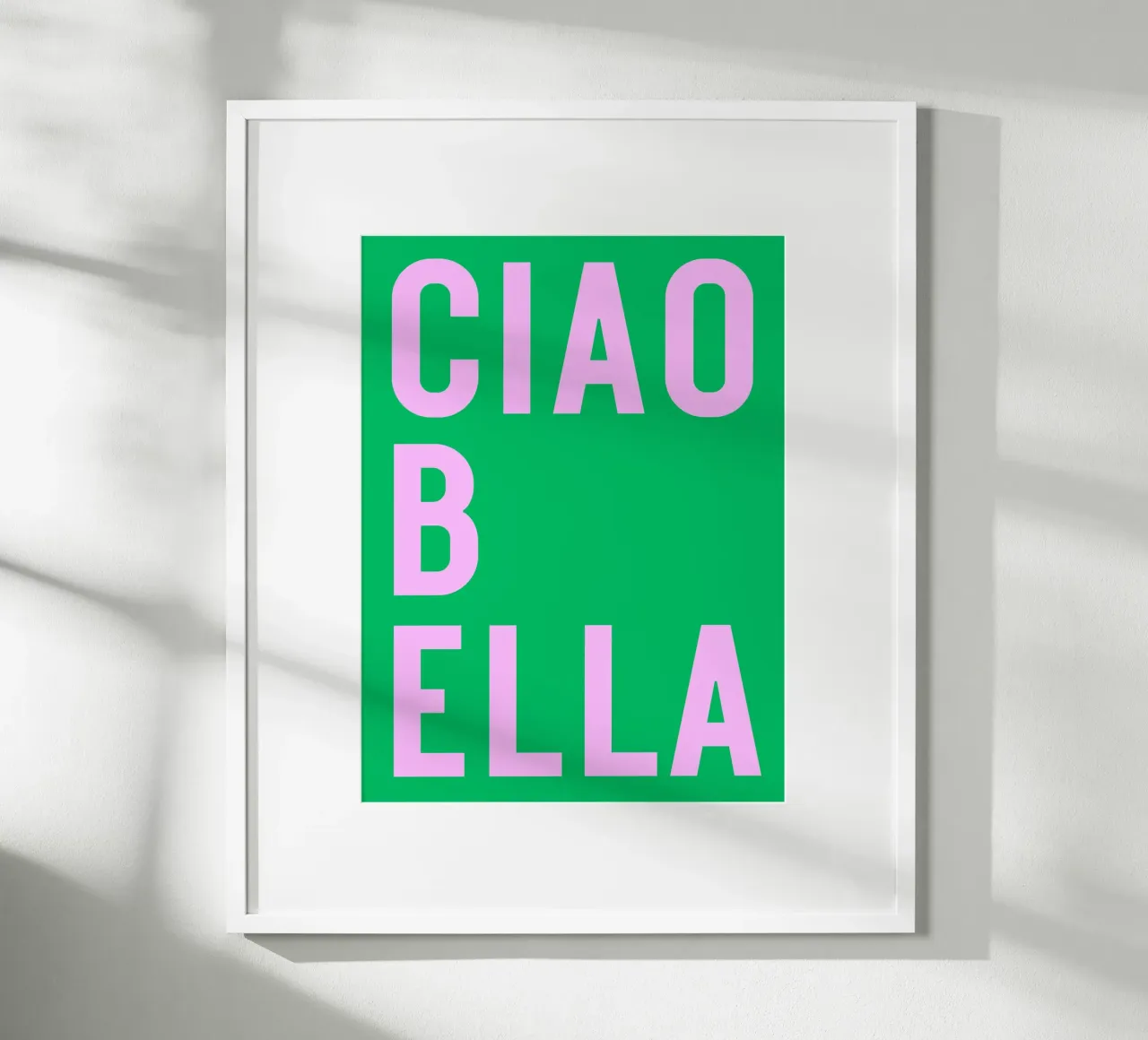 Ciao bella poster con telaio in legno da Ohkimiko