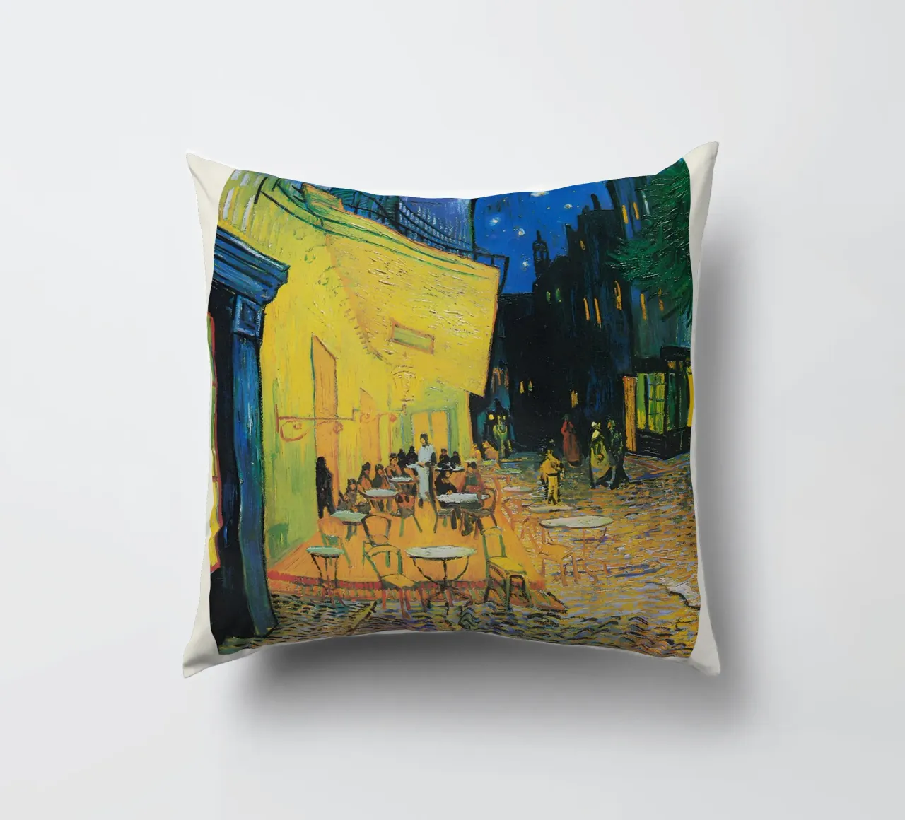 La "Terrazza del caffè di notte" di Van Gogh: una post-impressione iconica cuscino da NorwesClub