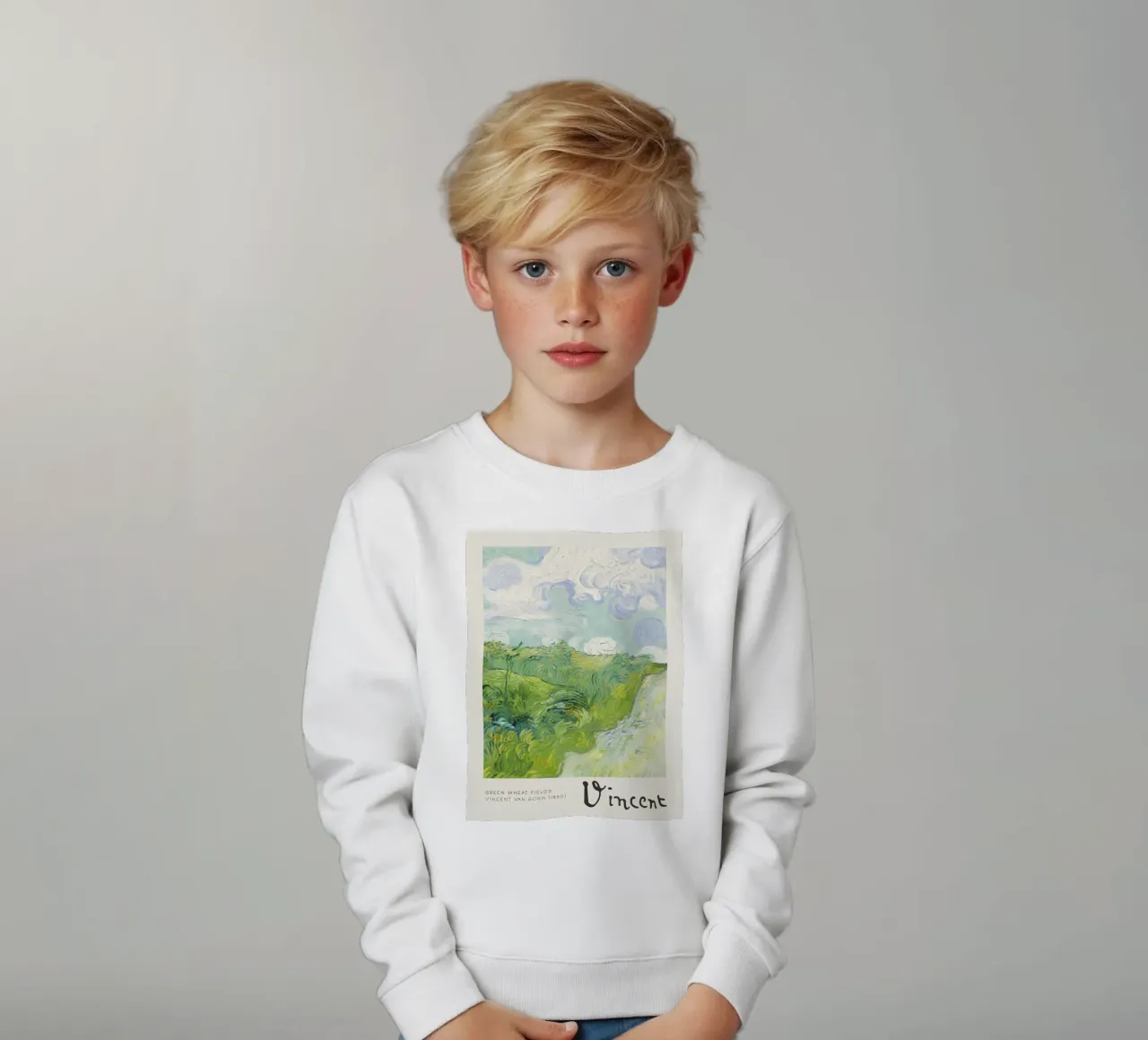 I "verdi campi di grano" di Van Gogh - Post-impressione espressiva felpa bambino da NorwesClub