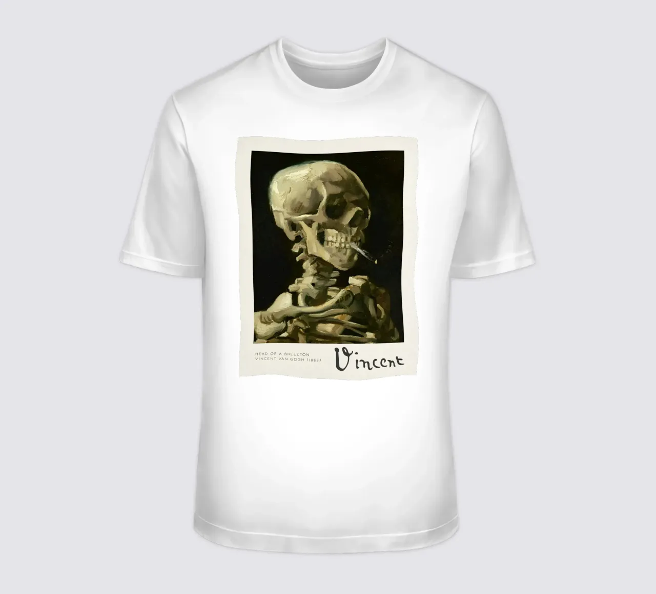 Van Gogh Skeleton with Cigarette - Macabre Art Print Trend t-shirt by NorwesClub