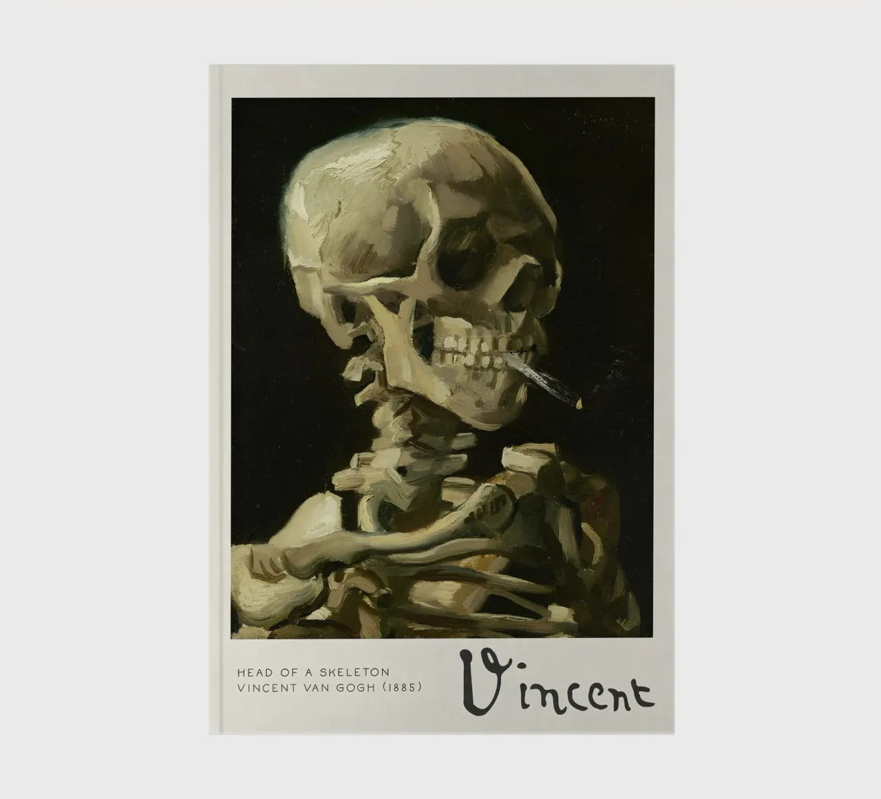 Van Gogh Skeleton with Cigarette - Macabre Art Print Trend notebook by NorwesClub
