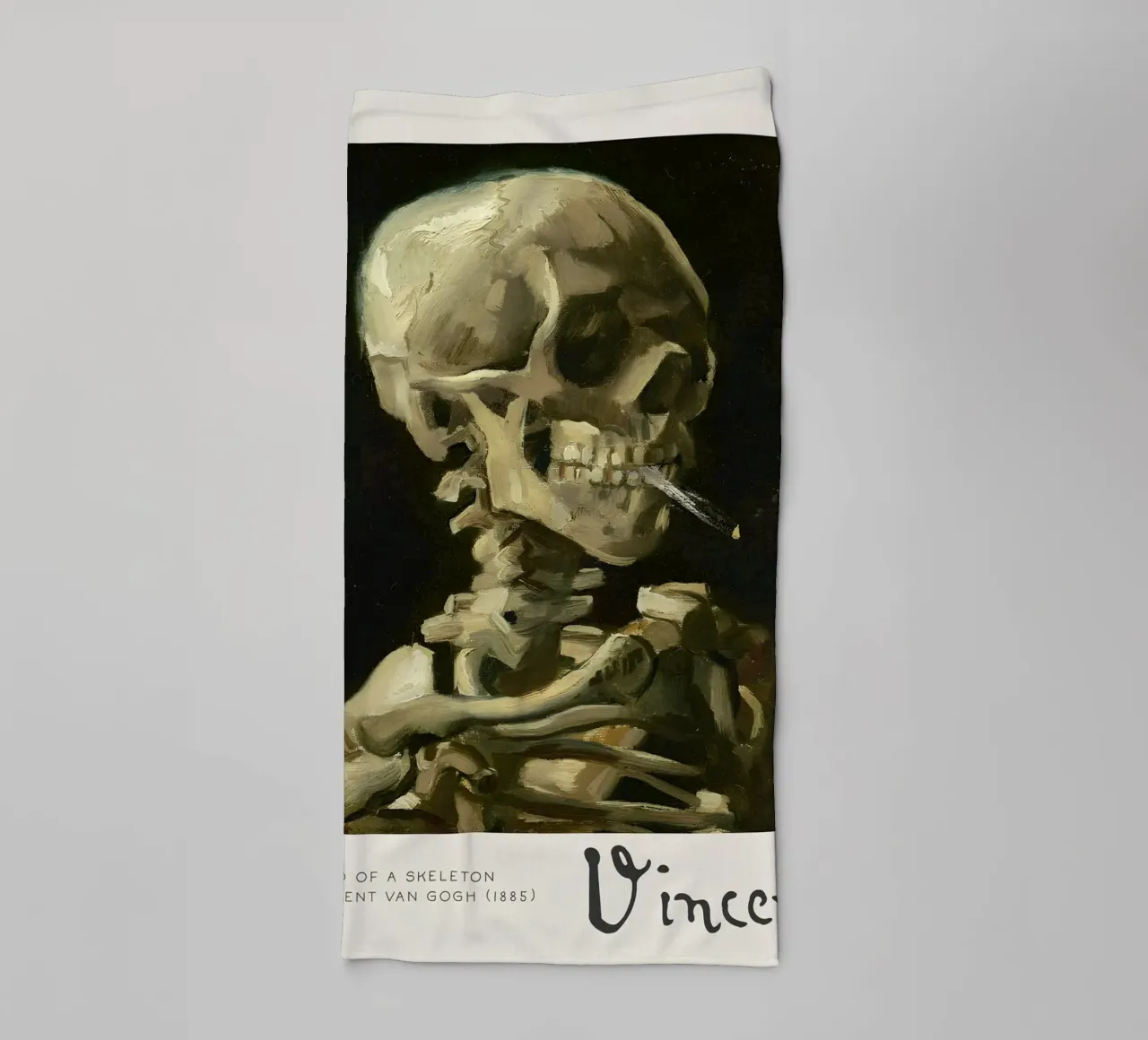 Van Gogh Skeleton with Cigarette - Macabre Art Print Trend towel by NorwesClub