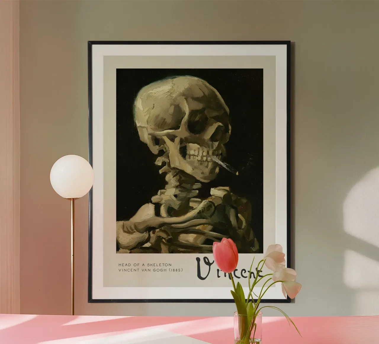 Van Gogh Skeleton with Cigarette - Macabre Art Print Trend hahnemühle by NorwesClub