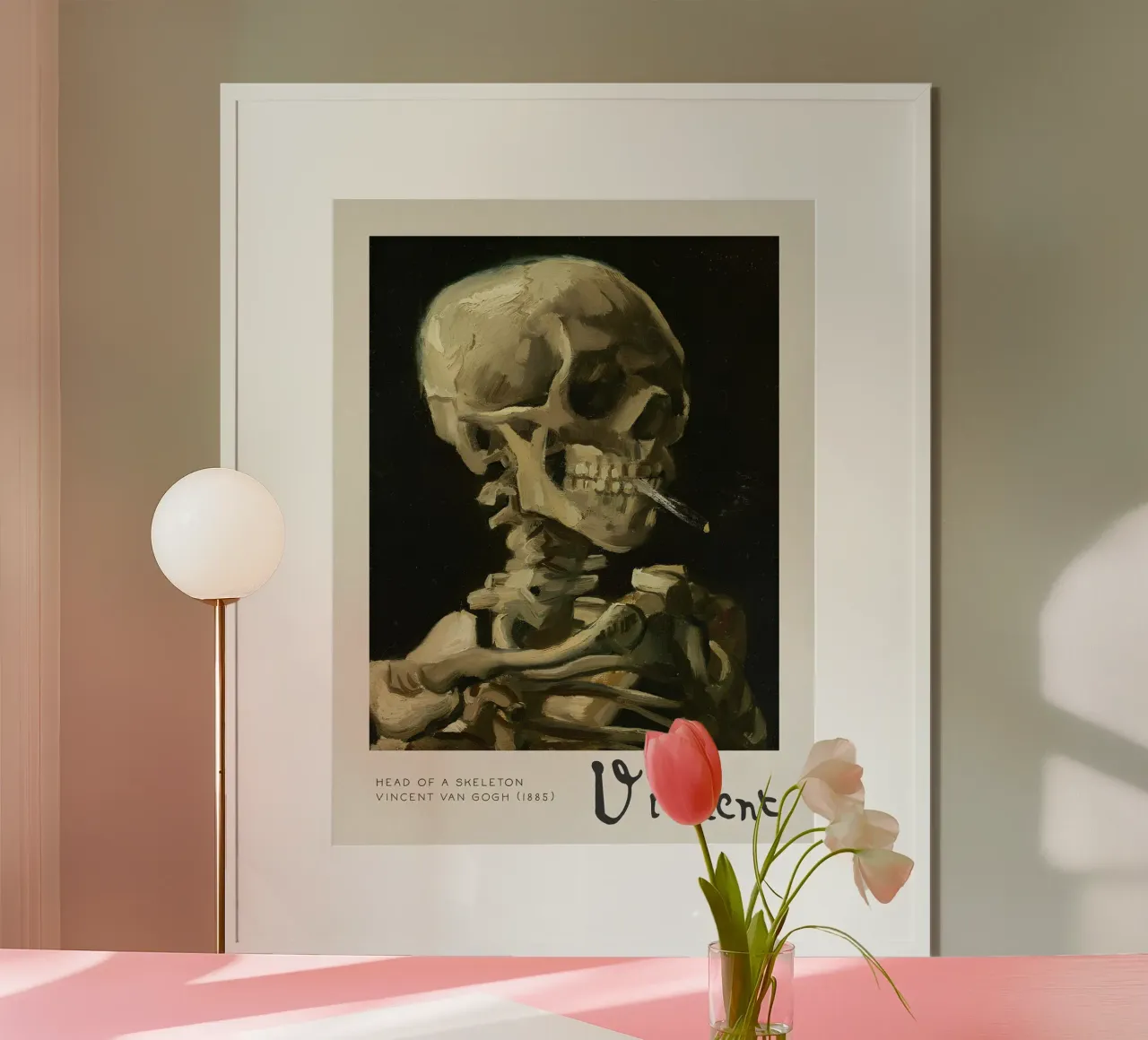 Scheletro di Van Gogh con sigaretta - Stampa d'arte macabra Trend poster da NorwesClub