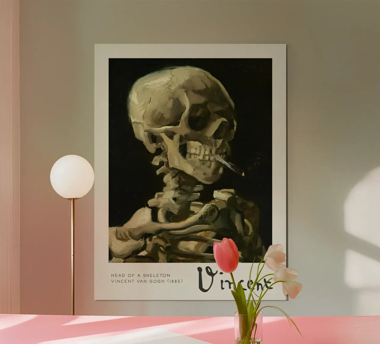 Van Gogh Skeleton with Cigarette - Macabre Art Print Trend hahnemühle by NorwesClub