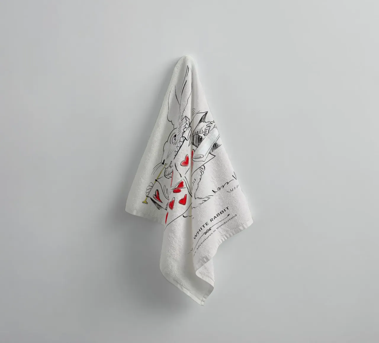 The White Rabbit asciugamano da bagno da Little Flourishes