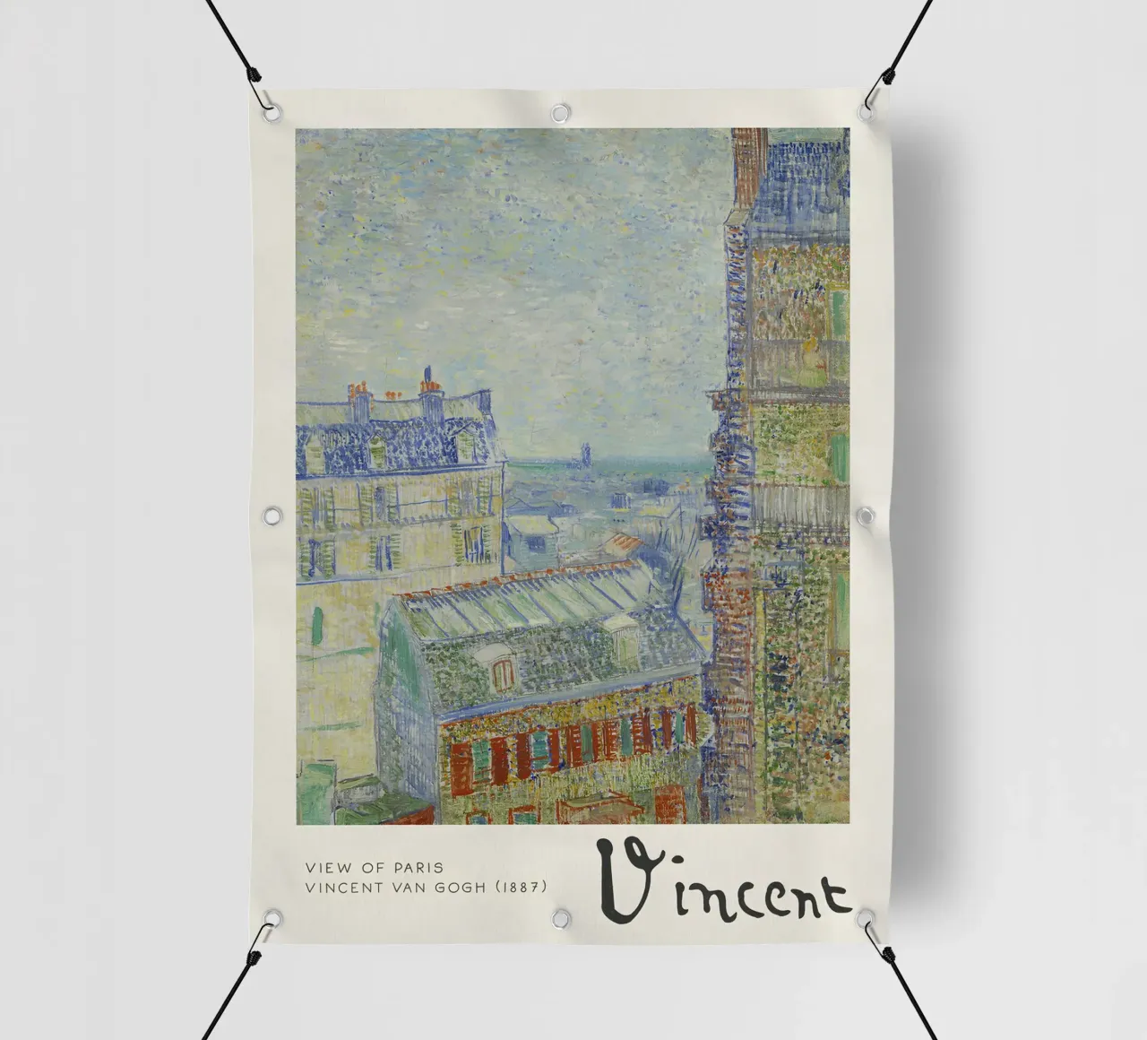 Van Gogh - Vue de Paris - Impression Impression Impressionniste bâche pvc de NorwesClub