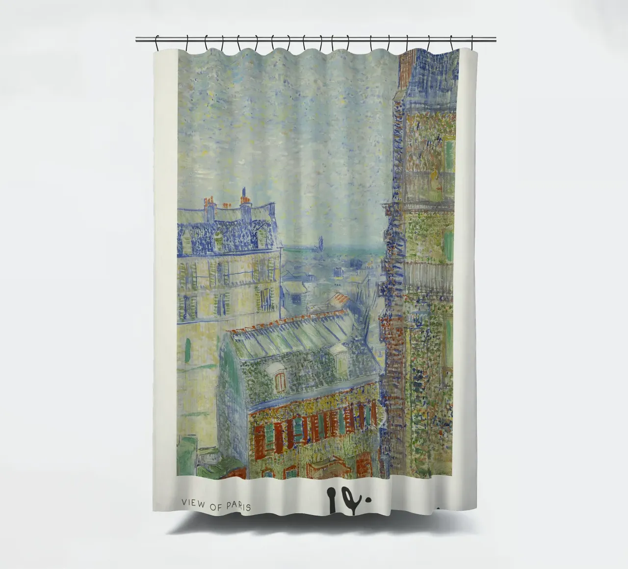 Van Gogh - Vue de Paris - Impression Impression Impressionniste rideau de douche de NorwesClub
