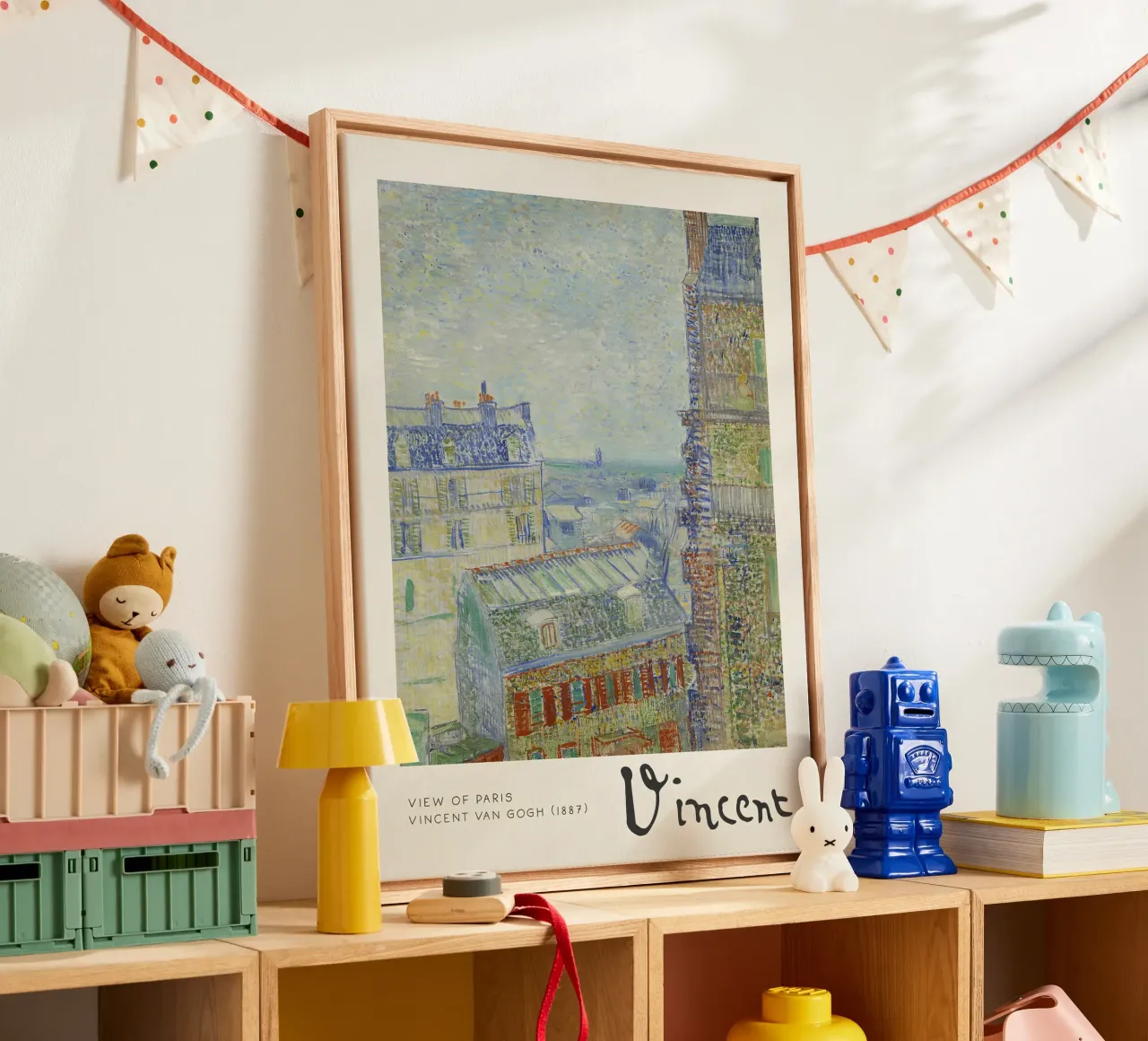 Van Gogh View of Paris - Impressionist Cityscape Art Print canvas with Floater frame by NorwesClub